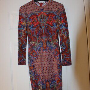GIVENCHY SHEATH Silky Dress LONG SLEEVE  Size 34